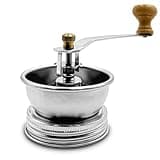Stainless Steel Coffee Grinder Lid Attachment for Regular Mouth Mason Jars - Manual Crank Burr Grinder for Fresh Coffee, Ideal for Camping, Home Barista, Rust Proof Ceramic Mechanism