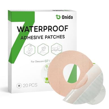 Onida Dexcom G7 Adhesive Patches 20PCS Over Patches for Dexcom G7 & Stelo CGM,Pre-Cut Adhesive Overpatches Waterproof, Continuous Glucose Monitor Sensor Cover