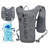 Running Hydration Vest Backpack,Lightweight Insulated Pack with 1.5L Water Bladder Bag Daypack for Hiking Trail Running Cycling Race Marathon for Women Men Grey