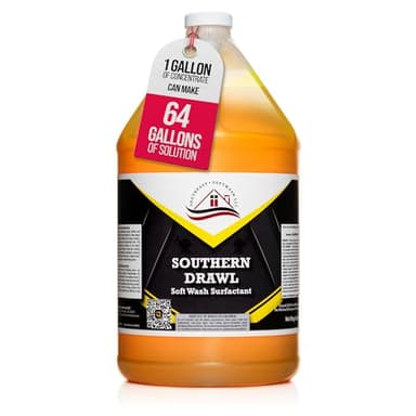 Southeast Softwash Southern Drawl - Professional Exterior House Cleaner, Siding Cleaner & Roof Wash Surfactant for Pressure Washing & Soft Wash Applications | Clean Citrus Scent, 1 Gallon (1 Pack)
