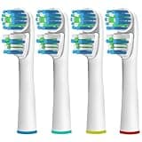 Replacement Brush Heads Compatible with OralB Braun- Best Double Clean, Pack of 4 Electric Toothbrush Replacement Heads- for Oral B Pro, 1000, 8000, 9000, Adults, Kids, Vitality, Dual Plus!