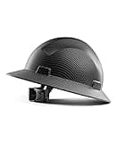 LANON Full Brim Hard Hat, OSHA Construction Work Approved, Premium Grey Dots Design, FRP Safety Helmet with 4 Point Adjustable Ratchet Suspension, Class C