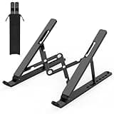 Gogoonike Adjustable Laptop Stand, Portable Laptop Riser for Desk, ABS+Silicone Laptop Holder, Foldable Ventilated Cooling Notebook Stand for 10-15.6” Laptops,Tablets