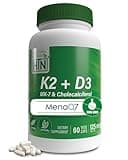 Health Thru Nutrition K2 + D3 Complex | K2 100mcg as MenaQ7 Menaquinone 7 MK7 & D3 1,000iu | 3rd Party Tested | Non-GMO (Pack of 60)