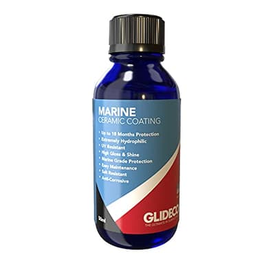 Glidecoat Marine Ceramic Coating - 50ml - UV Protection, Enhanced Gloss, Super Hydrophobic Surface Repels Dirt, Salt, Water and more - DIY Friendly Ceramic Coating for Boats - Boat Wax Alternative