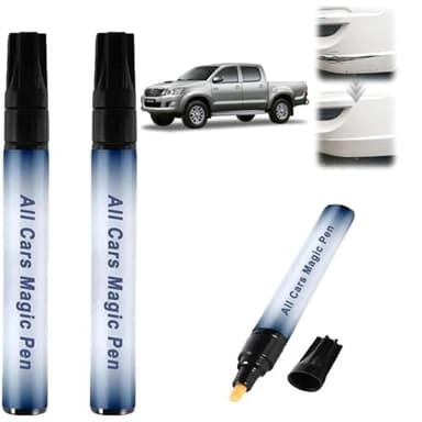 Car Scratch Remover Pen – All Cars Magic Pen, Weatherproof Touch-Up Paint Pen for Minor Clear-Coat Scratches, Quick Fix, Fits All Vehicle Colors, Travel-Friendly (2Pcs)
