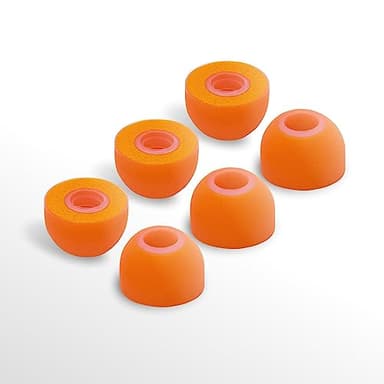 New SYMBIO W Improved Replacement Ear Tips. Upgrade Hybrid Design: Soft Memory Foam Core and Silicone Outside Layer. Comfortable Fit, Longer Life and Easy to Keep Clean - 3 Pairs (X-Large), Orange