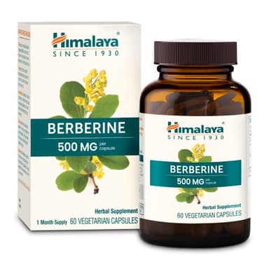 Himalaya Berberine - Herbal Supplement for Supporting Normal Metabolism, Immune, and Digestive Health - Vegan, Gluten Free, 500 mg, 60 Vegetarian Capsules