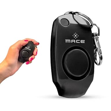Mace Personal Safety Alarm - Loud 130db Siren, Built in Emergency Whistle, Easy On/Off Push Button Activation, Batteries Included, Personal Alarm for Women & Men - Black
