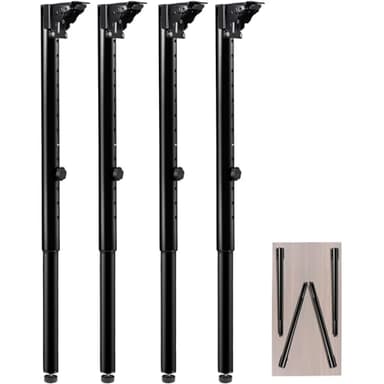 DorBuphan Folding Adjustable Table Legs 4 PCS, Adjustable Height 22.5”- 34.5” DIY Desk Legs, Foldable Furniture Legs for Outdoor Camper, RV, Coffee Dinner Table, Tabletops, Kitchen