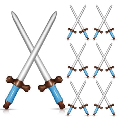 CANIPHA 12Pcs Inflatable Pirate Swords Set, 24In Plastic Swords for Birthday Theme Party Halloween Costume Cosplay Supplies, Stage Props