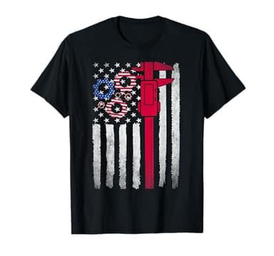 Machinist Flag Tools CNC Machine Operator Machining Caliper T-Shirt