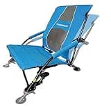 STRONGBACK Beach Chairs - Low Gravity Recliner Portable Beach Chair - with Built-in Lumbar Support - Heavy Duty Folding Beach Chairs - Great for Travel - Blue