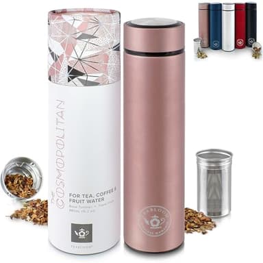 Teabloom - The ORIGINAL All-Brew Travel Tumbler & Thermos | OPRAH’s Favorite | 16oz/480ml Stainless Steel Insulated Water Bottle/Tea Flask/Cold Brew Coffee Mug