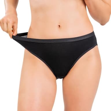 Women's Merino Wool Bikini By Woolly | RWS Certified | Soft, Breathable, Seattle Designed - Black - S