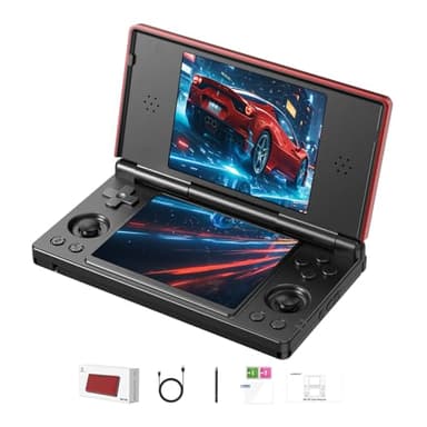 GiipGoop RG DS Handheld Game Consoles RG DS Retro Gaming Console Dual-screen Video Game Console 3+32GB Android 14 Portable Pocket Arcade 4000mAh Battery WiFi Bluetooth HD Output Black