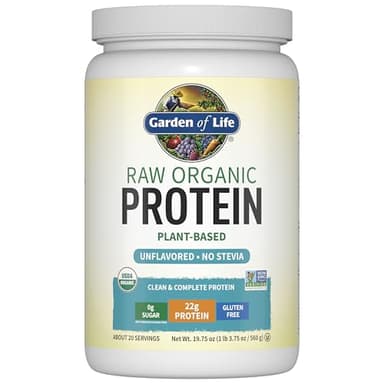 Garden of Life Organic Vegan Protein Powder, Plant Based & BCAAs, Organic Protein Powder with Probiotics & Enzymes, Non-GMO, Gluten-Free Lactose Free 1.2 LB
