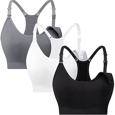 Suekaphin Nursing Sports Bra for Women,Pregnancy Workout Bras,Maternity Sports Bra,Sports Nursing Bralette for Large Breast Medium Impact,NC,Large Plus