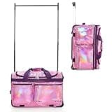 Fanwoli 23" Dance Bag with Garment Rack | Prism-Glowing Collection | Waterproof Iridescent Fabric | Ideal Competition Duffle Bag for Dancer Cheerleader Little Princess | Laser Purple