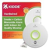 Kidde Smart Smoke & Carbon Monoxide Detector & Indoor Air Quality Monitor, WiFi, Alexa Compatible Device, Hardwired w/Battery Backup, Voice & App Alerts