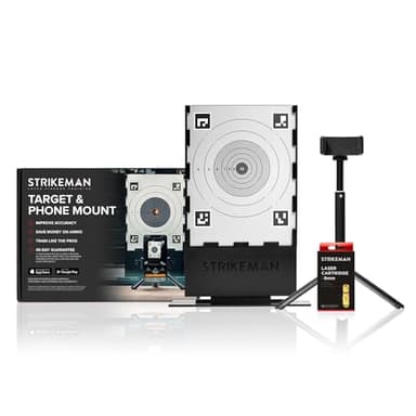 Strikeman 9mm Dry-Fire Laser Training System - Great for Target Shooting Practice with Pistols - Kit Includes Access to Updated App (No Subscription Needed), Cartridge, Target & Phone Holder
