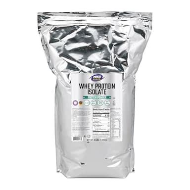 NOW Foods Sports Nutrition, Whey Protein Isolate, 25 g With BCAAs, Unflavored Powder, 10-Pound