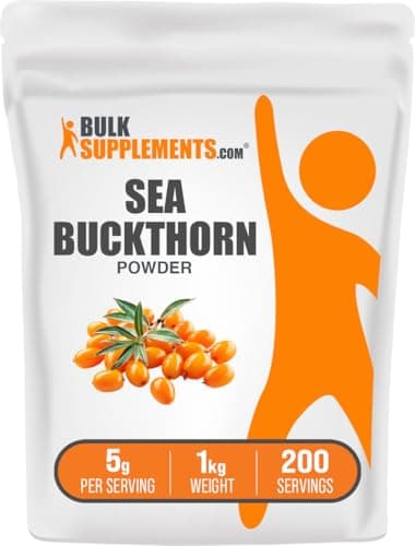 BulkSupplements.com Sea Buckthorn Powder - Omega 7 Supplement, Superfood Powder, Sea Buckthorn Berry Supplement - Vegan & Gluten Free, 5g per Serving, 1kg (2.2 lbs) (Pack of 1)
