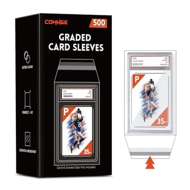 500ct PSA Slab Sleeves - Perfect Fit PSA Slab Sleeves for 35pt Graded Cards, Acid-Free Anti-Scratch Resealable Bag, Dust-Proof Ultra Clear Slab Protector Outer Sleeves