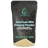 Holistic Bin Wild American Ginseng Powder Pure Organic Ginseng Supplement Made with Wild Harvested 20+ Year Old Roots from Appalachia (Panax Quinquefolius) | No Fillers or Additives (25 Grams)