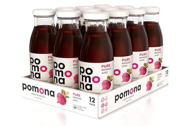 Pomona Organic Cold Pressed Beet Juice, Non-GMO, No Sugar, Gluten Free, Kosher, Preservative Free - Pack of 12, 8.4 oz