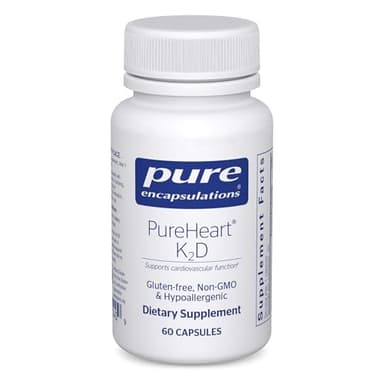 Pure Encapsulations PureHeart K2D - Heart Health Supplement* - with Vitamin K2 & D3 - Cholecalciferol Vitamin D & MK-7 - Non-GMO & Vegetarian - 60 Capsules