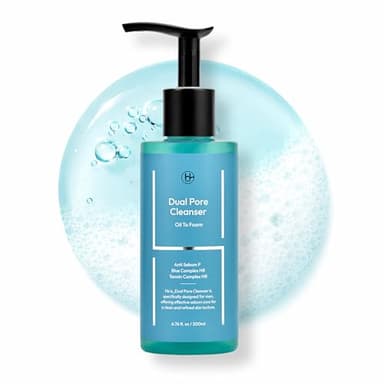 LAB BY He is_ Dual Pore Cleanser, 2-in-1 Oil to Foam Face Wash with Salicylic Acid – Blackhead Remover & Pore Minimizer – Korean Skincare for Sebum Control, 200ml (6.76 fl.oz)