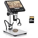TOMLOV 1000X Error Coin Microscope with 4.3" LCD Screen, USB Digital Microscope with LED Fill Lights, Metal Stand, PC View, Photo/Video, SD Card Included, Windows Compatible, DM4S