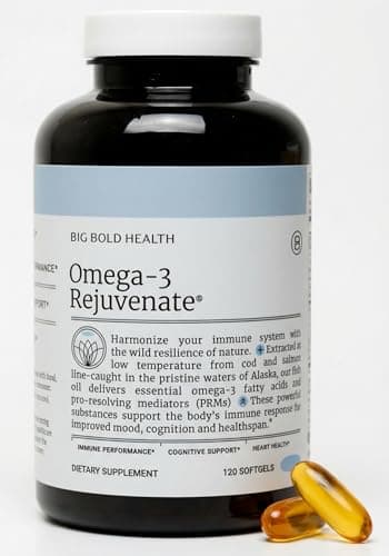 BIG BOLD HEALTH Omega-3 Rejuvenate Wild Alaskan Fish Oil Supplement with PRMs ⎹ EPA, DHA, & DPA Fatty Acids ⎹ Vitamins A and D to Support Immune Balance & Brain Wellness (120 Softgels)