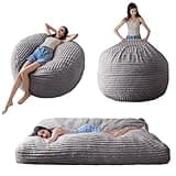 MAXYOYO Giant Bean Bag Chair Bed for Adults, Convertible Beanbag Folds from Lazy Chair to Floor Mattress Bed, Large Floor Sofa Couch, Big Sofa Bed, High-Density Foam Filling, Machine Washable Cover