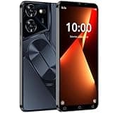 TryFirst Cheap Mobile Phones, 5.0 Inch IPS Display, Dual SIM Dual Camera, Quad Core, 16GB ROM【Expandable up to 128GB】, Support WiFi/Bluetooth/FM, Face Unlocked (Pova5Pro-Black)