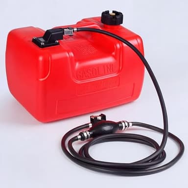 Portable Boat Tank 3 Gal, Outboard Marine Tank with 9.8ft Hose & Level Gauge
