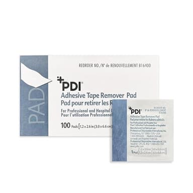 PDI Healthcare B16400 Adhesive Tape Remover Pad, 1.2" Width, 2.6" Length, Pack of 100