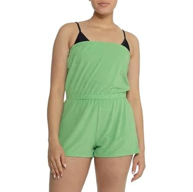 Roxy Women's Summer Romper – UPF 50+, Quick-Dry, Stretch Fabric, Casual Beachwear, Swimsuit Cover Up, Zephyr Green, Large