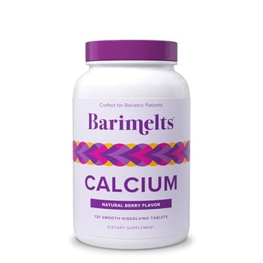 BariMelts Calcium Citrate with Vitamin D3 & Magnesium, 120 Smooth-Dissolving Tablets (1-Month Supply), Bariatric Calcium Supplements for Women, Natural Berry Flavor​