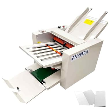BEILOCKERY Automatic Paper Folding Machine, Electric Paper Folder with 4 Trays, Fold Sizes 2x3in to 12x27in, Adjustable Speed Max 262ft/min, for Folding Manuals Document Business Letters 110V
