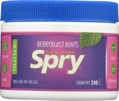 Spry Xylitol Berry Blast Mints Sugar Free Candy - Promote Oral Health, Increase Saliva Production, Stop Bad Breath, Non-GMO, Gluten-Free, 240 Count (Pack of 1)