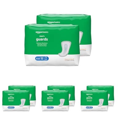 Amazon Basics Men's Incontinence Guards, Maximum Absorbency, 416 Count, (8 Packs of 52)