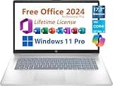 HP 17.3" Business Laptop, Free Microsoft Office 2024, Copilot AI Chat, Non-Touch Widescreen FHD Display, Intel 6-Core i3-1215U Upto 4.4 GHz, 16GB RAM, 1TB SSD, 6 Hours Battery, Windows 11 Pro