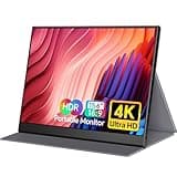 Yxk 4K Portable Monitor 15.6" 3840x2160 UHD USB-C HDMI Laptop Monitor, 100% RGB IPS Computer Gaming Display HDR Travel Monitor w/Speakers & Smart Cover for Laptop Xbox PS5 Switch PC Phone