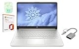 HP 14" LED Business Laptop Computer, 16GB RAM 320GB Storage (64GB eMMC+256GB SD Card), Intel Quad-Core N4120, Windows 11 S Laptop with 1-Year Microsoft Office 365, PLUSERA Earphones, Silver