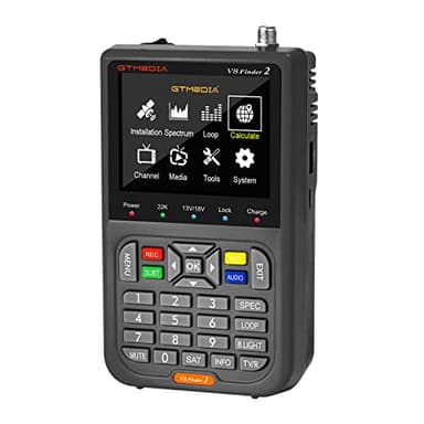 GT Media V8 Finder2 Satellite Finder Digital FTA DVB-S/S2/S2X Signal Measuring Meter Detector Receiver LCD Screen for Adjusting Sat TV Dish with Backpack