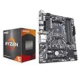 INLAND CPU Motherboard AMD Ryzen 5 5500 6-Core 12-Thread Unlocked Desktop Processor with GIGABYTE B450M DS3H WiFi MATX AM4 Gaming Motherboard