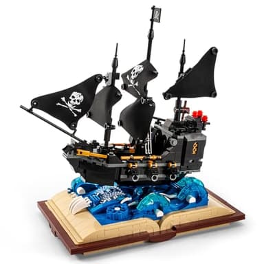 GOTIMON Black Pearl Ship Grimoire Book Building Blocks Toy Set,Gift for Adults and Kids (919pcs)