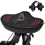 Upgrade Oversize Bike Seat for Men Women, Extra Wide Noseless Bicycle Seat Cushion, Waterproof Comfort Memory Foam Bike Saddle Fit for Peloton Bikes, Exercise Bike, EBikes, City Bike